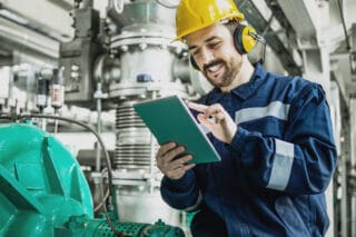 worker benefitting from job site technology through product strategy